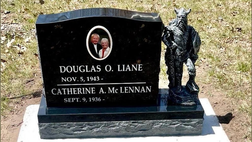 Viking statue stolen from gravestone in cemetery on Lac Mille Lacs, sheriff says — WCCO / CBS Minnesota, Orono Community news