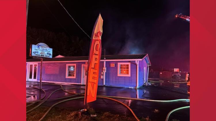 No injuries reported after large building fire at golf cart repair business off US-1 — First Coast News Local, Orono Business news