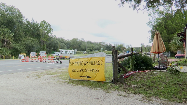 Shantytown Village owner concerned Pellicer Creek bridge construction is impacting business — First Coast News Local, Orono Business news
