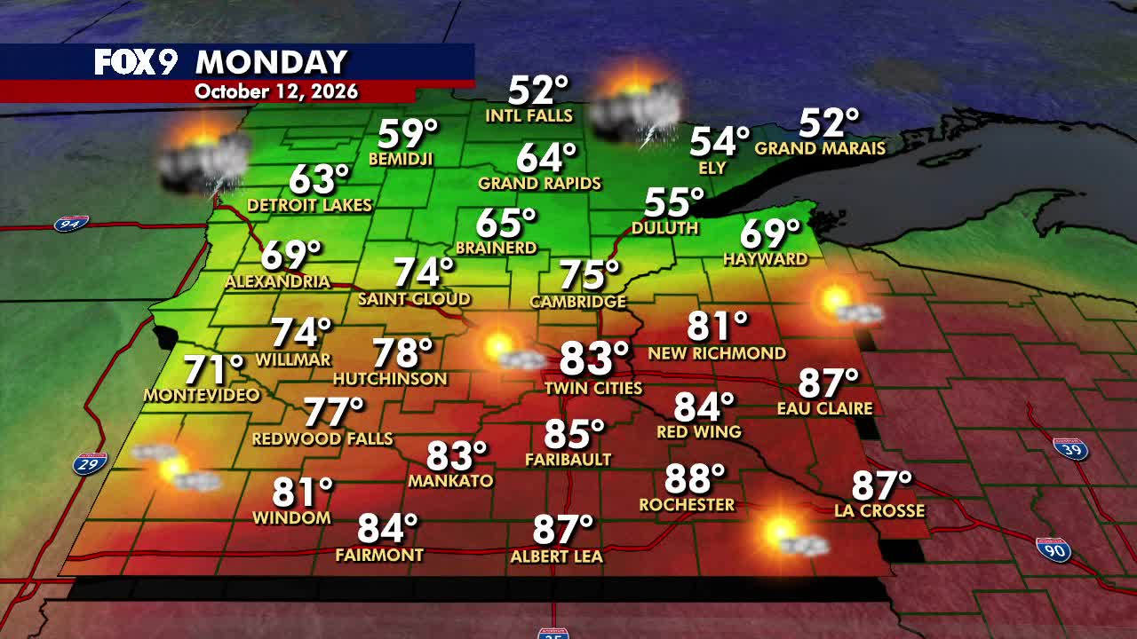 Minnesota weather: Summerlike warmth Monday before cooler Tuesday — FOX 9, Orono Community news