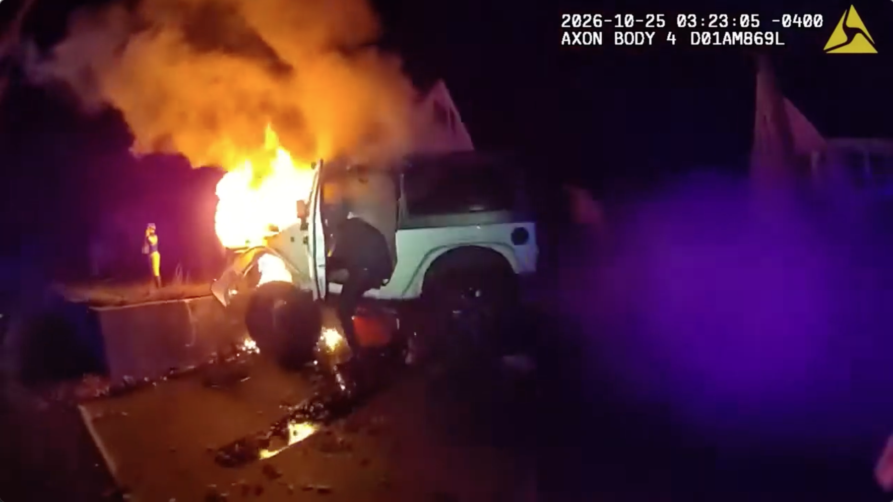 Bodycam video shows police rescuing man from burning Jeep after crash; driver facing multiple charges — FOX 9, Orono Community news